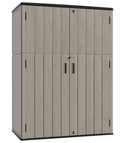 Outdoor Storage Shed (57 Cu.ft Vertical Shed Coffee)