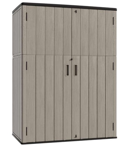 Outdoor Storage Shed (57 Cu.ft Vertical Shed Coffee)