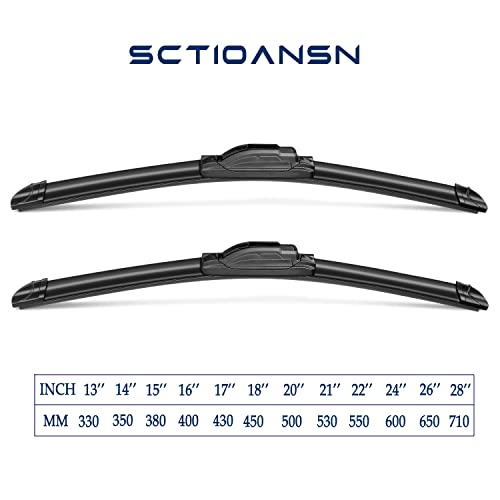 3Pcs Windshield Wipers for TOYOTA RAV4 2006 2007 2008 2009 2010 2011 2012 (24''+17''+12A''(Front & Rear Windshield Wiper))