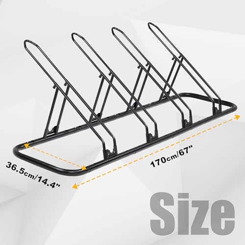 Bicycle Floor Parking Rack Stand (4 Bikes / Adjustable)