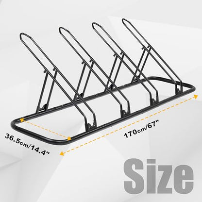 Bicycle Floor Parking Rack Stand (4 Bikes / Adjustable)