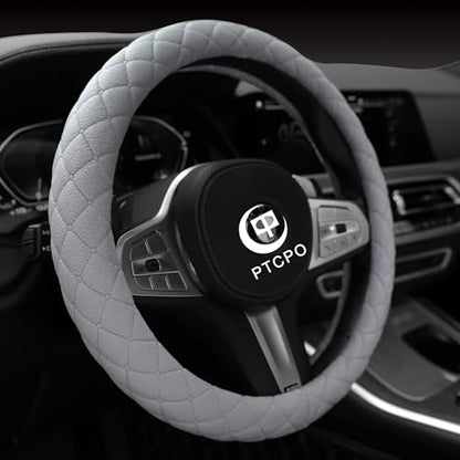 Soft Car Steering Wheel Cover for Sedan (Gray / Large Size[15" 1/2-16"](39-41cm))