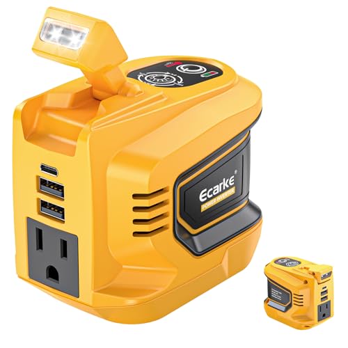 220W Portable Power Inverter Compatible with DeWALT 20V Battery (1-pack / Yellow)