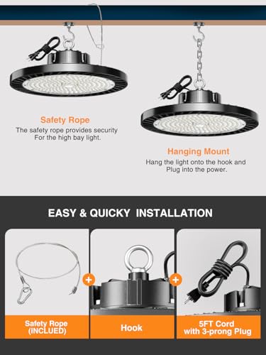 UFO LED High Bay Lights 5000K 150W 22500 LM 6 Pack