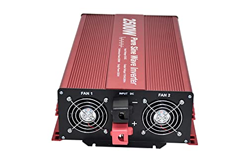 2500W Pure Sine Wave Inverter 12V to 120V AC with 2 AC outlets (2500W)