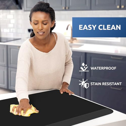 0.8" Thick Kitchen Mat Cushioned Anti Fatigue Rug Comfort Floor Mats (Black / 39"L x 20"W x 0.8"Th)