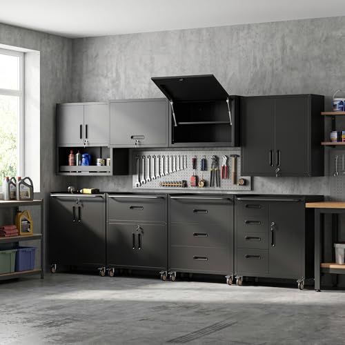 Garage Cabinet System (Black / 8 Pcs-StyleD)