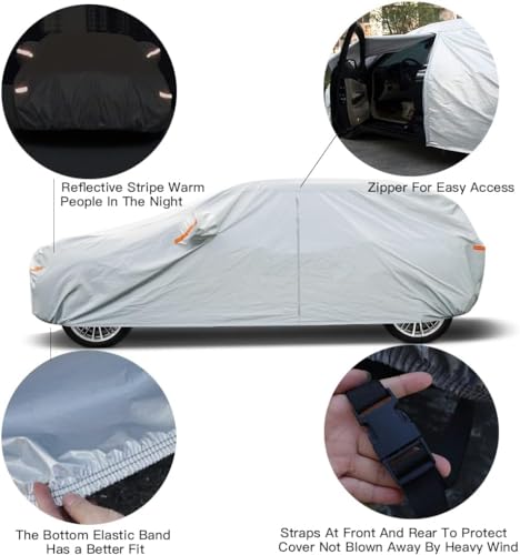 6 Layers Waterproof SUV Car Cover for BMW X5 2007 (LM-Silver / 7. Custom Fit BMW X5)