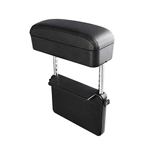 Auto Car Armrest Extender Support Elbow & Forearm Arm Wrist Rest Support Adjustable Height Comfort Pad Universal Fit for Most Car Models Center Console (Black with Organizer)
