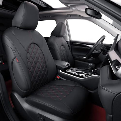 Camry Car Seat Covers Custom Fit for Toyota 2025 2026 Camry (Leatherette(Black/Red) / 2025-2026 Camry Hybrid (Le Se))