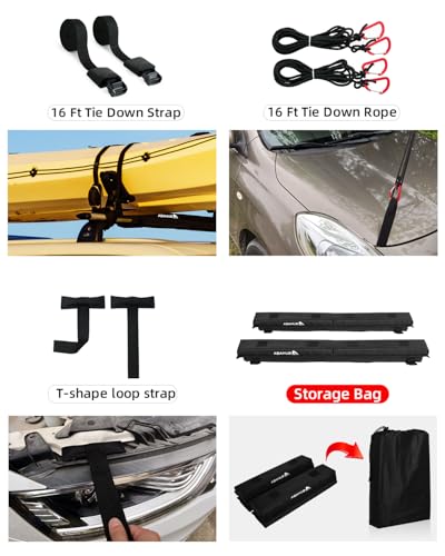 Soft Roof Rack Pads System for Surfboard (30 inch (Use with Cross Bar))
