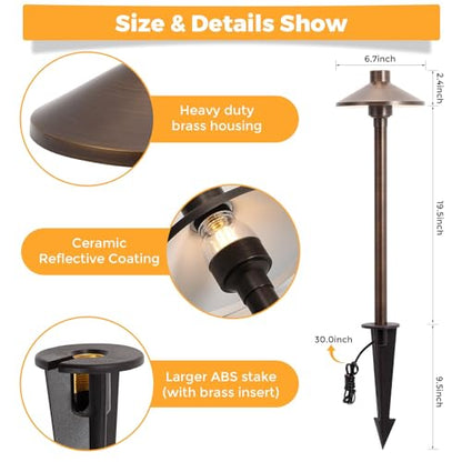 Solid Brass Low Voltage Landscape Pathway Lights