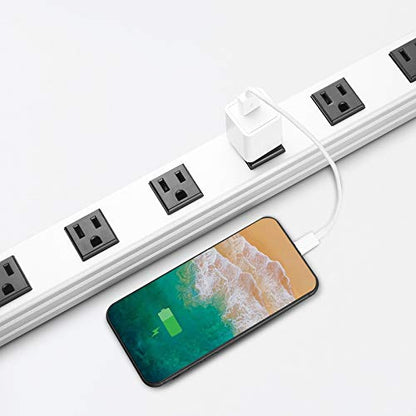 Long Heavy Duty Metal Power Strip (10FT / Silver)