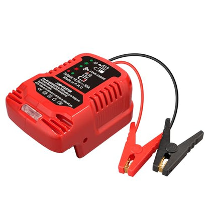 Car Jump Starter Adapter for Milwaukee 18V Battery Powered with 12V Jumper Cables &Clamps for 3.5L Vehicles (For Milwaukee M18 18V Battery)