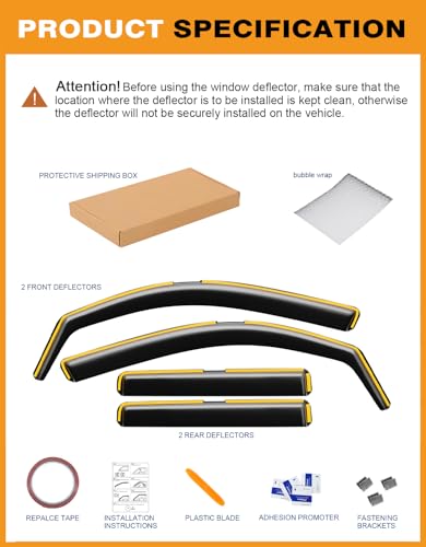 Window Visors Rain Guards for Toyota Tacoma 2024 (Fit for 2024-2026 Toyota Tacoma Double Cab)