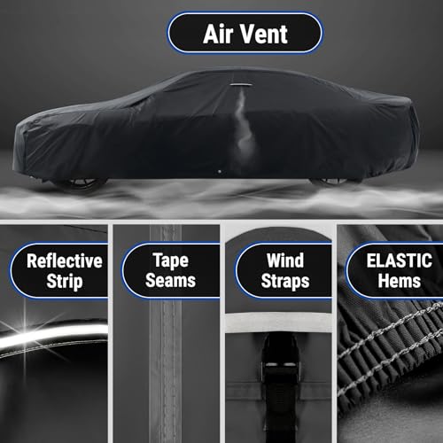 Car Cover Waterproof All Weather for 2004 (Black / Red (Stripe) / 1. Aveo Hatchback 2004-2018)