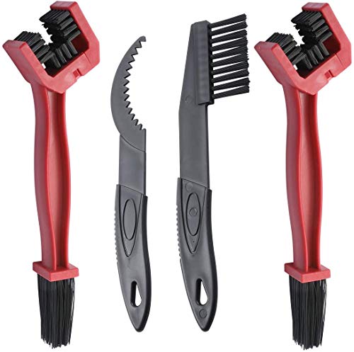 Chain Crankset Brush Chain Cleaner Tool for Motorcycle MTB Mountain Road Bike (Red)