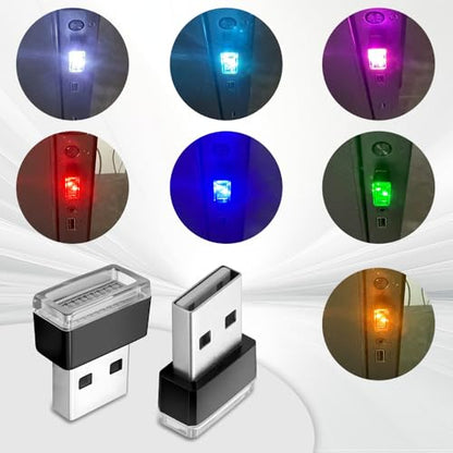 4PCS Mini USB LED Car Light (Yellow)