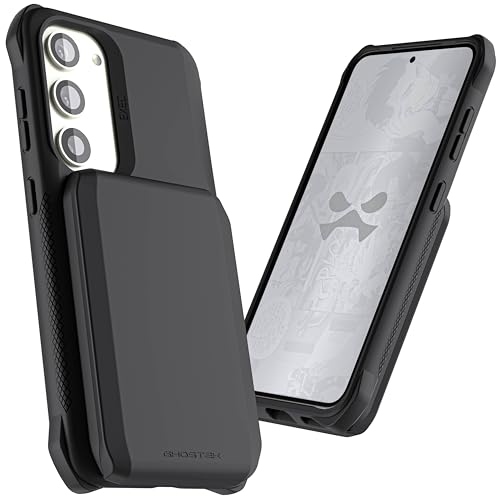 EXEC Samsung Galaxy S23 Wallet Case with Detachable Magnetic Credit Card Holder Supports Wireless Charging Shockproof Protective Phone Cover Designed for 2023 (Galaxy S23 / Black)