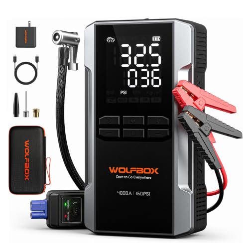 4000A Jump Starter with Air Compressor (4000A + 65W Charger)