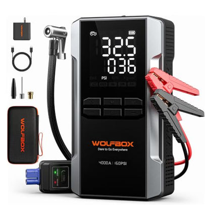 4000A Jump Starter with Air Compressor (4000A + 65W Charger)