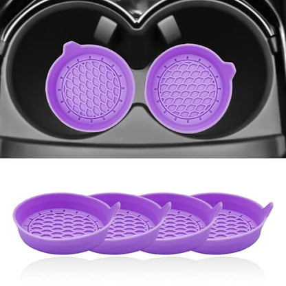 4 Pack Universal Cup Holder Coasters (Purple)