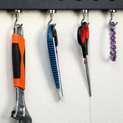 Magnetic Hooks 170lbs Strong Magnets Hook 18 Pack (Silver / 18pack-170lb)