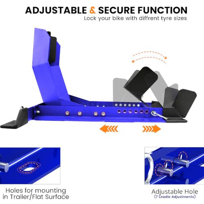Universal Wheel Chock for Motorcycle Stand for Trailer Completely Adjustable Detachable Foldable Wheel Chock (Wheel Chock)
