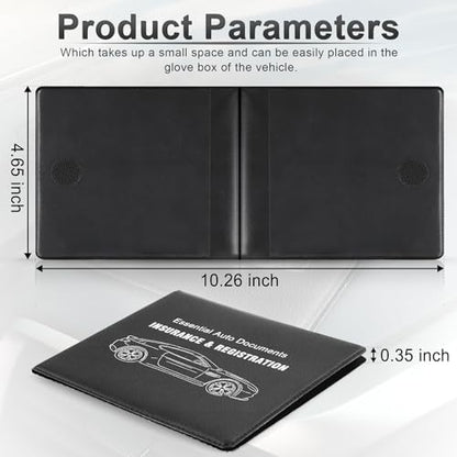 Car Registration and Insurance Card Holder (Lychee pattern Black)