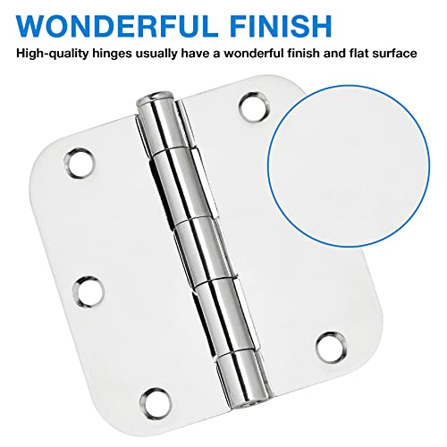 Rounded Door Hinges 3.5" X 3 1 (Polished Chrome-Rounded / 36 Pack)