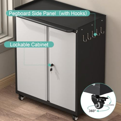 Garage Storage Cabinet with Wheels (Grey / 32"H)