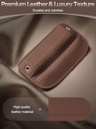 Premium Leather Car Seat Gap Filler Organizer (03 Brown, 1 Pack)