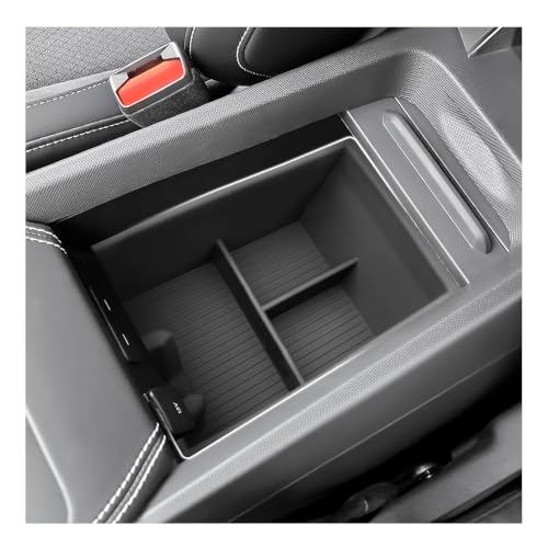 for 2025 2026 Ford Mustang Mach E Center Console Organizer for 2026 Mustang Mach E Accessories [Silicone Under Armrest Tray] for 2025 2026 Mach E Console Organizer Armrest Console Tray
