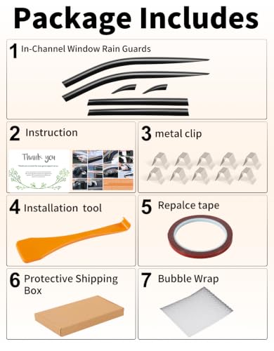 Tape on Window Visors Rain Guards for Toyota RAV4 2019 (Fit for 2019-2025 Toyota RAV4)