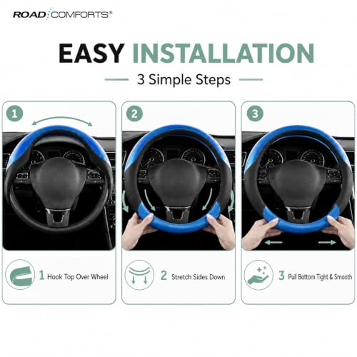 Steering Wheel Cover (Black&Metallic Blue)