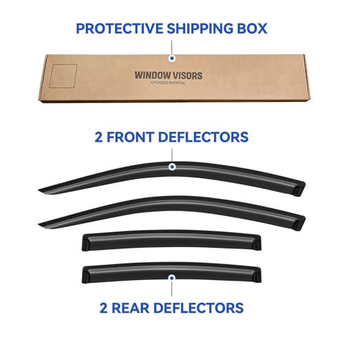 Window Visors Rain Guards for 2011 2012 2013 2014 Chrysler 200 (2011-2014 Chrysler 200)