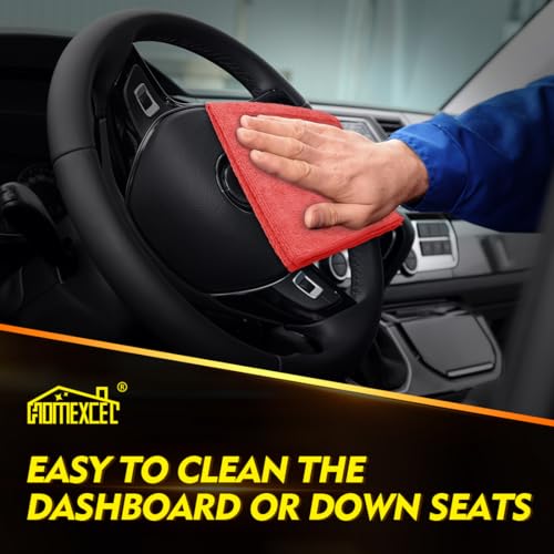 Red Microfiber Cleaning Cloth 50 Pack (Red / 12.5 x 12.5 Inch)