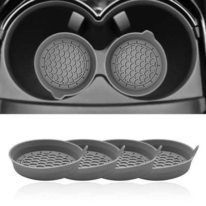 4 Pack Universal Cup Holder Coasters (Gray)