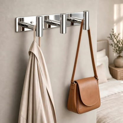 Wall Mounted Coat Rack ("T" Shape 3 Hooks - 1 Pack / Glossy)