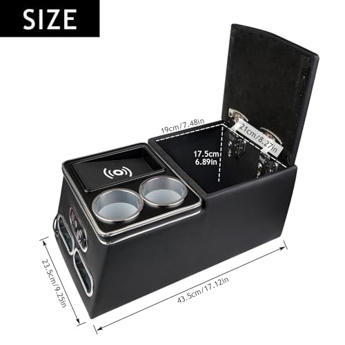 Upgrade Universal Center Console Organizer with Inductive Charging Stand