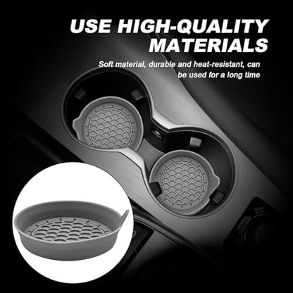 4 Pack Universal Cup Holder Coasters (Gray)
