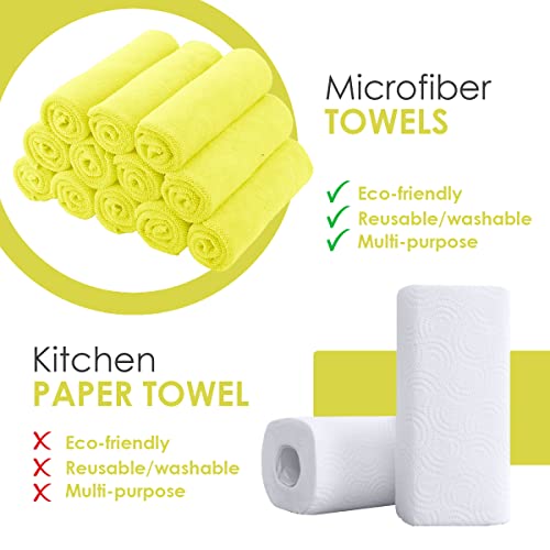 Microfiber Cleaning Cloths (Pack of 48 - 16x16 Inches / Yellow)