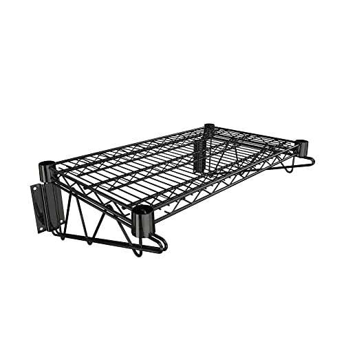14" x 24" Black Epoxy Wire Wall Mount Shelf (Black / 14" x 24")