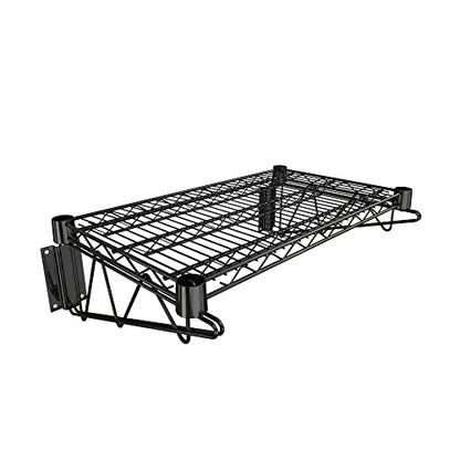14" x 24" Black Epoxy Wire Wall Mount Shelf (Black / 14" x 24")