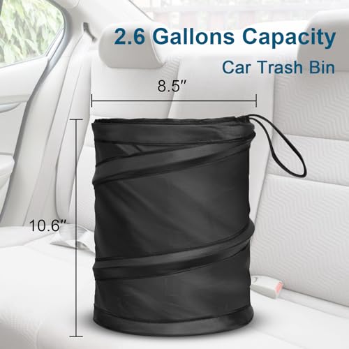 Car Trash Can (Black / 2.6 Gallons-2 Packs)
