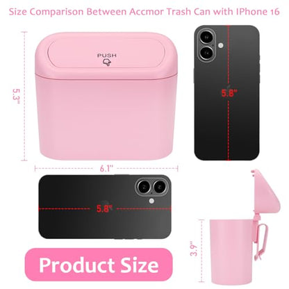 Car Trash Can with Lid (Pink)