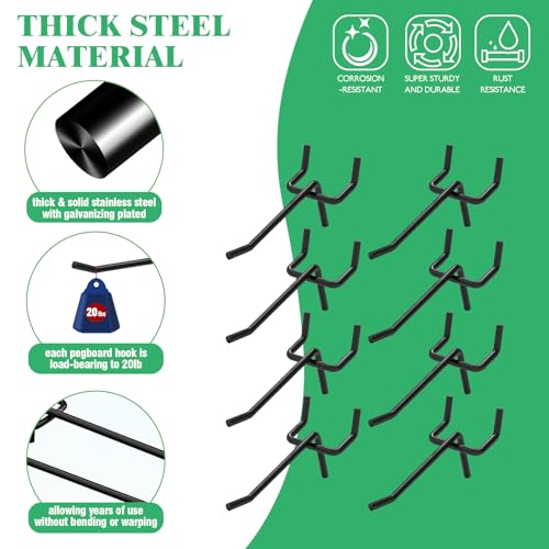 50Pcs 2" 5CM Pegboard Hooks Assortment Set (2 Inches / Black)