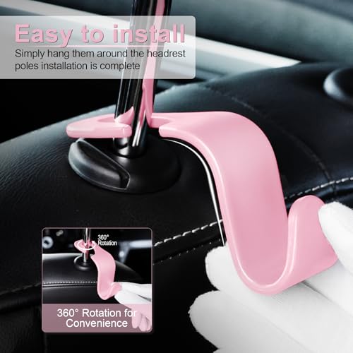 Car Seat Headrest Hook (Pink)