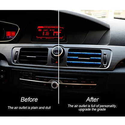 20PCS Waterproof Bendable Car Air Vent Trim Strips (Ice Blue)