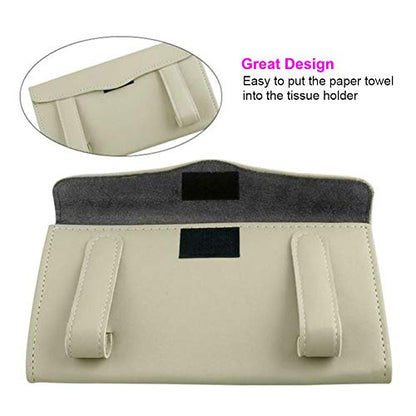 Beige Car Tissue Holder for Sun Visor (Beige)